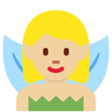 Woman Fairy: Medium-Light Skin Tone on Twitter Twemoji 13.1