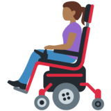 Woman in Motorized Wheelchair: Medium-Dark Skin Tone on Twitter Twemoji 13.1