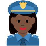 Woman Police Officer: Dark Skin Tone on Twitter Twemoji 13.1