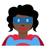 Woman Superhero: Dark Skin Tone on Twitter Twemoji 13.1