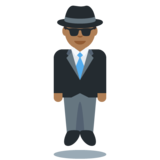Man in Suit Levitating: Medium-Dark Skin Tone on Twitter Twemoji 14.0