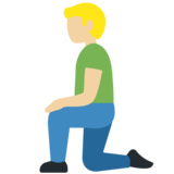 Man Kneeling: Medium-Light Skin Tone on Twitter Twemoji 14.0
