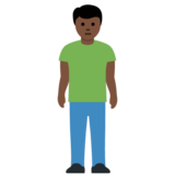 Man Standing: Dark Skin Tone on Twitter Twemoji 14.0
