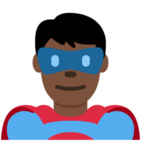 Man Superhero: Dark Skin Tone on Twitter Twemoji 14.0