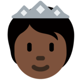 Person with Crown: Dark Skin Tone on Twitter Twemoji 14.0