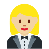 Woman in Tuxedo: Medium-Light Skin Tone on Twitter Twemoji 14.0