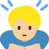 Person Bowing: Medium-Light Skin Tone on Twitter Twemoji 2.1