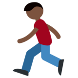Person Running: Dark Skin Tone on Twitter Twemoji 2.1.2