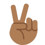 Victory Hand: Medium-Dark Skin Tone on Twitter Twemoji 2.1.2