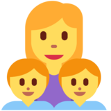 Family: Woman, Boy, Boy on Twitter Twemoji 2.2