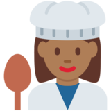 Woman Cook: Medium-Dark Skin Tone on Twitter Twemoji 2.2