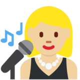Woman Singer: Medium-Light Skin Tone on Twitter Twemoji 2.2