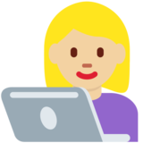 Woman Technologist: Medium-Light Skin Tone on Twitter Twemoji 2.2