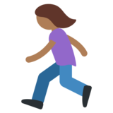 Woman Running: Medium-Dark Skin Tone on Twitter Twemoji 2.2