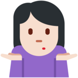 Woman Shrugging: Light Skin Tone on Twitter Twemoji 2.2