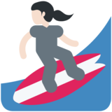 Woman Surfing: Light Skin Tone on Twitter Twemoji 2.2