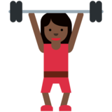 Woman Lifting Weights: Dark Skin Tone on Twitter Twemoji 2.2