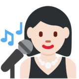 Woman Singer: Light Skin Tone on Twitter Twemoji 2.2.1