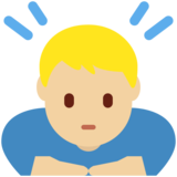 Person Bowing: Medium-Light Skin Tone on Twitter Twemoji 2.2.1
