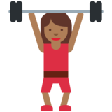 Woman Lifting Weights: Medium-Dark Skin Tone on Twitter Twemoji 2.2.1