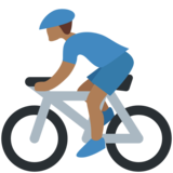 Person Biking: Medium-Dark Skin Tone on Twitter Twemoji 2.2.3