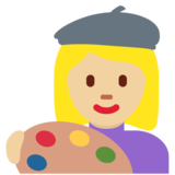 Woman Artist: Medium-Light Skin Tone on Twitter Twemoji 2.2.3