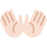 Open Hands: Light Skin Tone on Twitter Twemoji 2.2.3