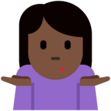 Person Shrugging: Dark Skin Tone on Twitter Twemoji 2.2.3