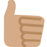 Thumbs Up: Medium Skin Tone on Twitter Twemoji 2.2.3
