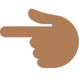 Backhand Index Pointing Left: Medium-Dark Skin Tone on Twitter Twemoji 2.2.3
