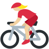 Woman Biking: Medium-Light Skin Tone on Twitter Twemoji 2.2.3