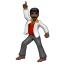 Man Dancing: Dark Skin Tone on WhatsApp 2.17