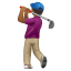 Man Golfing: Medium-Dark Skin Tone on WhatsApp 2.17