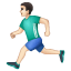 Man Running: Light Skin Tone on WhatsApp 2.17