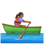 Woman Rowing Boat: Medium-Dark Skin Tone on WhatsApp 2.17