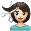 Person Getting Haircut: Light Skin Tone on WhatsApp 2.19.7