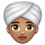 Woman Wearing Turban: Medium Skin Tone on WhatsApp 2.19.175