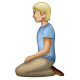 Person Kneeling: Medium-Light Skin Tone on WhatsApp 2.19.352