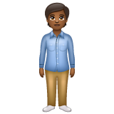 Person Standing: Medium-Dark Skin Tone on WhatsApp 2.19.352