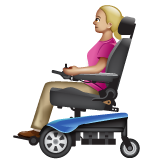 Woman in Motorized Wheelchair: Medium-Light Skin Tone on WhatsApp 2.19.352
