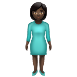 Woman Standing: Dark Skin Tone on WhatsApp 2.19.352
