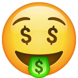 Money-Mouth Face on WhatsApp 2.20.206.24
