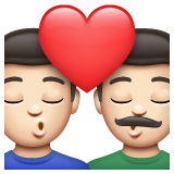 Kiss: Man, Man, Light Skin Tone on WhatsApp 2.21.23.23