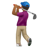 Man Golfing: Medium-Dark Skin Tone on WhatsApp 2.22.8.79