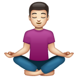 Man in Lotus Position: Light Skin Tone on WhatsApp 2.22.8.79