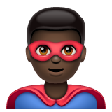 Man Superhero: Dark Skin Tone on WhatsApp 2.22.8.79