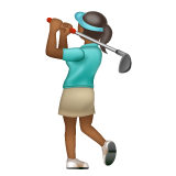 Woman Golfing: Medium-Dark Skin Tone on WhatsApp 2.22.8.79