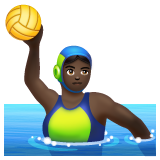 Woman Playing Water Polo: Dark Skin Tone on WhatsApp 2.22.8.79