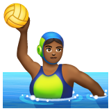 Woman Playing Water Polo: Medium-Dark Skin Tone on WhatsApp 2.22.8.79