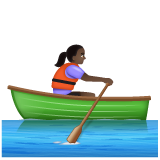 Woman Rowing Boat: Dark Skin Tone on WhatsApp 2.22.8.79